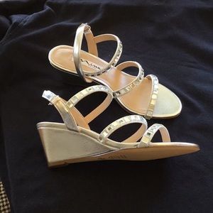 Silver wedge sandal  6.5